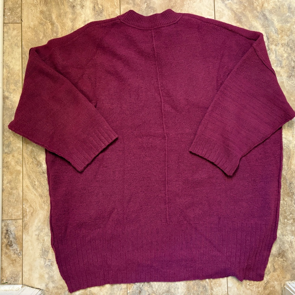 NWOT Free People Peaches Oversized Tunic Sweater in Plum Caspia Women’s Medium - Picture 13 of 16